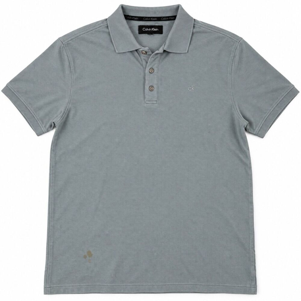 Calvin Klein Men’s Sage Green Tonal Logo Short Sleeve Polo Shirt Size Small